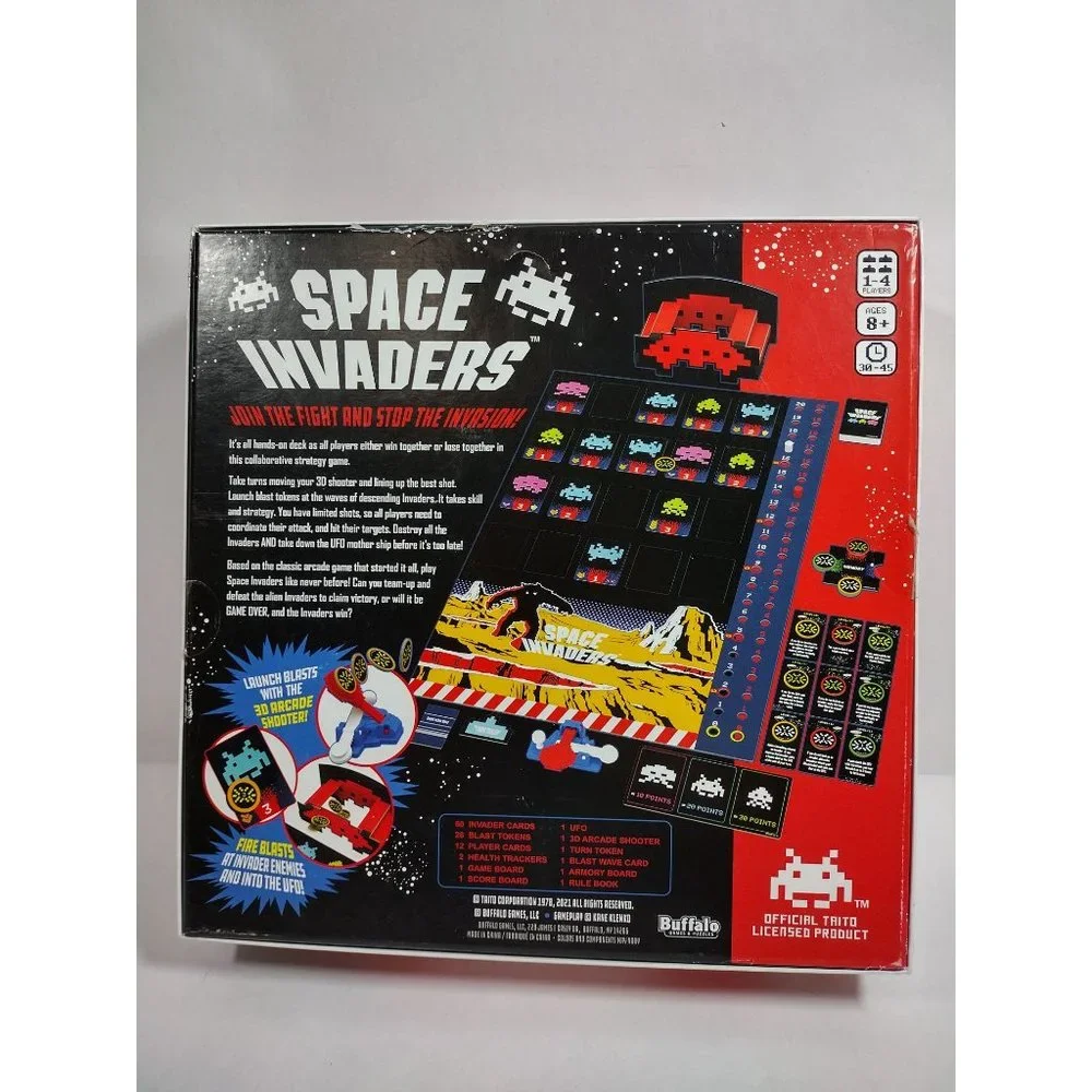 Space Invaders A Co-Op Dexterity Board Game Taito Taitronics Buffalo Games
